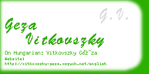 geza vitkovszky business card